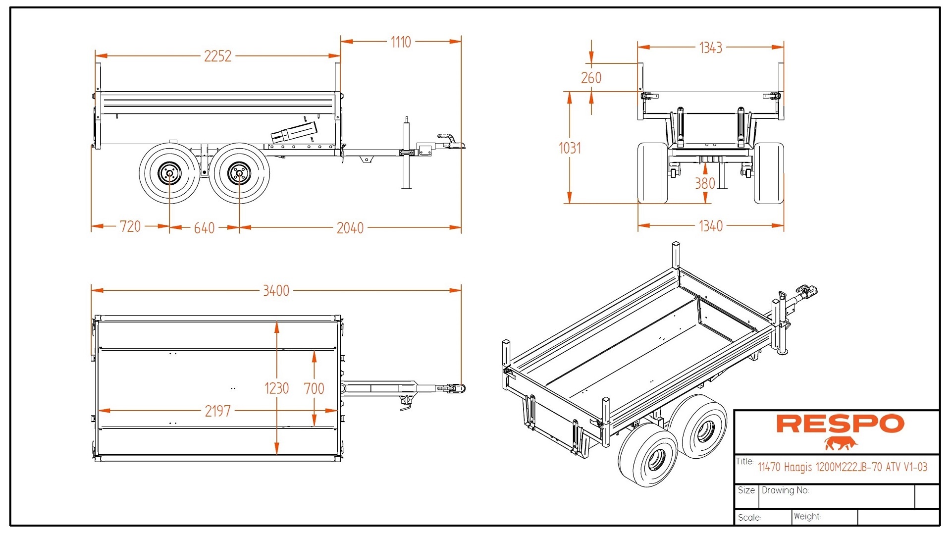 respo atv r-222 přívěs za čtyřkolku _ pktechnik